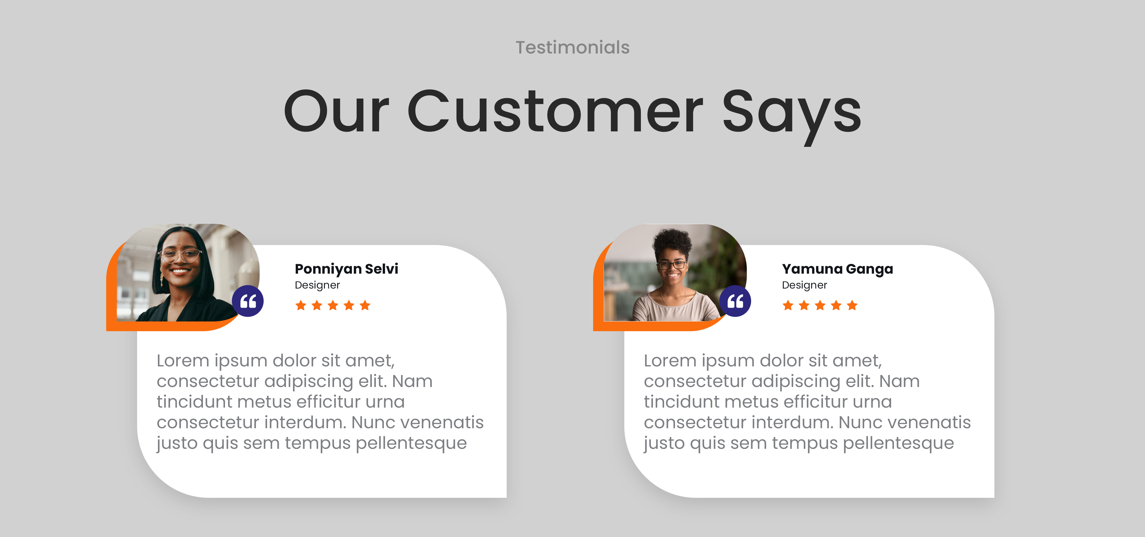 Website landing page testimonials